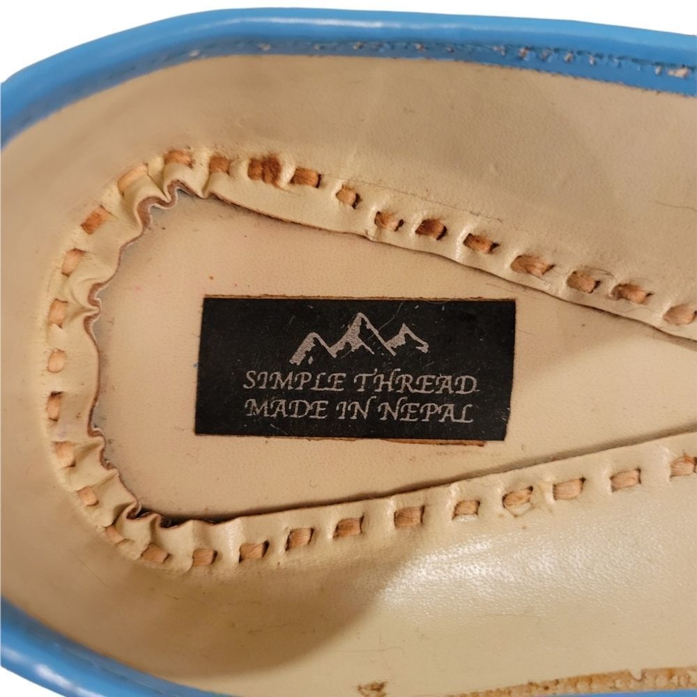 JUTTI Traditional Shoes Women's Beaded Pale Blue Made in Nepal‎ sz 38 - Picture 6 of 10